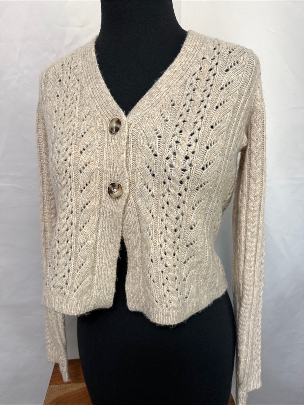 NWT Cream Cropped Cardigan